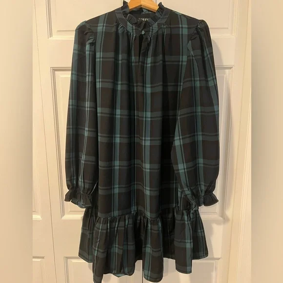 J. Crew Black and Green Plaid Dress - Picture 10 of 11